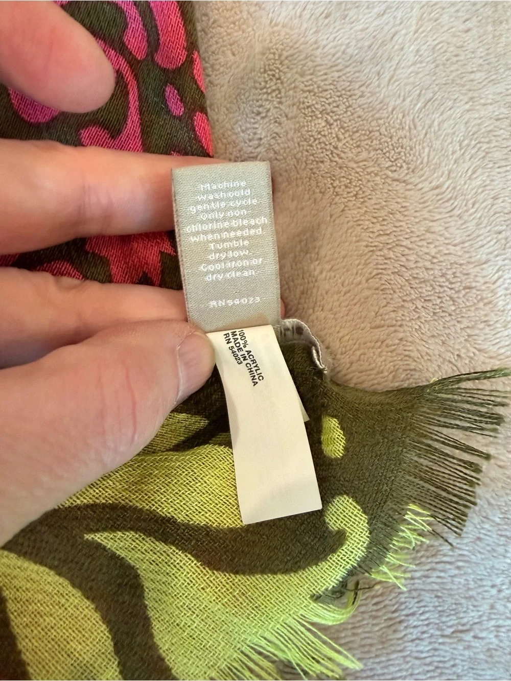 Banana Republic Pink & Green Floral Print Women's Scarf